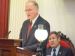 Gov. Jim Douglas gives his farewell address. Lt. Gov. Brian Dubie is in the background.