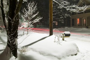 20110205--snowRoadsNight Photo of snowy roads.