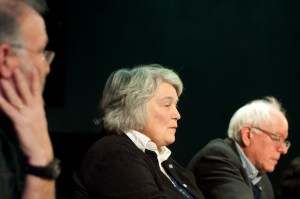 20110305--timbuk-14 Sen. Ginny Lyons and Sen. Sanders. Photo by Josh Larkin.