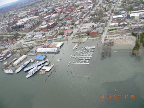 Lake Champlain Flood 2011 Perkins Pier on Burlington. Photo courtesy of Lake Champlain Basin Program.