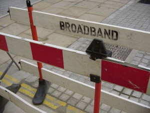 Broadband sign. Photo by Paul Nicholson.