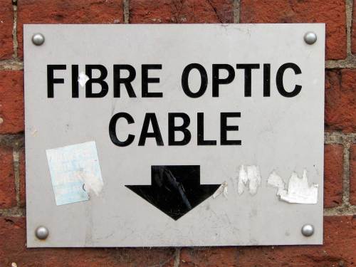 Fiber Optic cable sign Fiber Optic cable sign. Photo by Leo Reynolds
