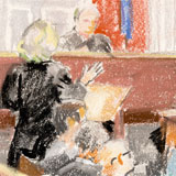 Court drawing from the first round of hearings. Deb Lazar/The Commons