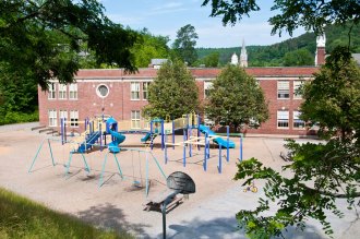 Union Elementary School, the Statehouse and Montpelier steeples. VTD/Josh Larkin. VTD/Josh Larkin
