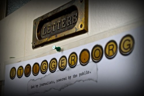 VTDigger The sign at the VTDigger offices in Montpelier. VTD/Taylor Dobbs