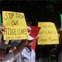 Over 100 protesters rallied in front of the Statehouse on Wednesday against the Lowell wind project. VTD/Eli Sherman