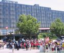 Tar_Sands_Converge_12SLIDER Protesters converge on the Hilton Hotel in Burlington. Photo by Greg Guma