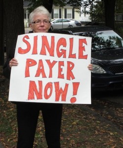Single payer protester. Photo by Andrew Stein