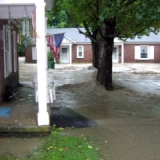 The 80-unit Melrose Terrace public housing development in Brattleboro was evacuated in anticipation of flooding the day before Tropical Storm Irene struck in 2011. The Brattleboro Housing Authority hopes to tap into private financing to fund a new development for Melrose tenants on higher ground. Photo by Bob Daughtry