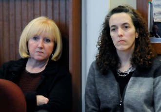 Labor Commissioner Annie Noonan (left) and Tracy Phillips, Unemployment Division Director, propose stricter requirements for layoff notices in Vermont. Photo by Hilary Niles/VTDigger 