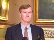 Scott Milne speaks at Monday's news conference. Photo by Anne Galloway/VTDigger