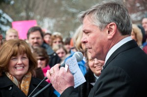20110309--healthRally-14 Vermont Association for Mental Health Executive Director Floyd Nease. Photo by Josh Larkin.