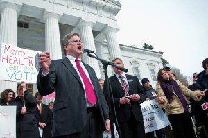 20110309--healthRally-7 Sen. President Pro-Tempore John Campbell. Photo by Josh Larkin.