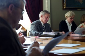 Rep. Philip Winters, left, Sen. Robert Starr, center, and Sen. M. Jane Kitchel. Photo by Josh Larkin.