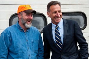 Peter Shumlin and VTrans employee. VTD/Josh Larkin