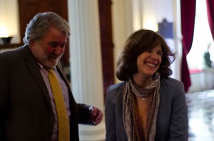 Senators McCormack and Fox share a laugh. VTD/Josh Larkin