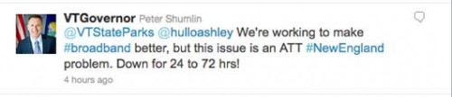 Shumlin's AT&T tweet.