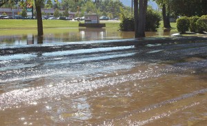 Bennington flood Flooded parking lots in Bennington. VTD/Susan Bush