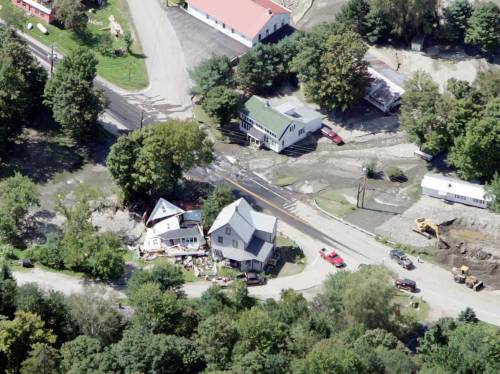 An aerial view of John Graham's decimated house on Robinson Drive in Rochester. Photo courtesy of CVPS