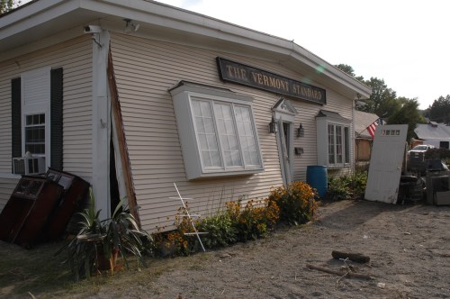 The offices of the Vermont Standard newspaper were devastated by the Sunday flooding. VTD/Andrew Nemethy