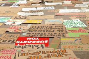 Protest signs from the Occupy Wall Street movement. Photo by Caroline Schiff.