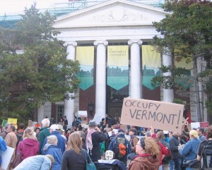 On the steps of UVM's administration building. VTD/Greg Guma