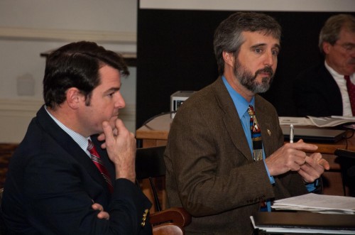 David Mears, Patrick Berry Commissioners Patrick Berry, left, and David Mears speaking at the Statehouse on Tuesday. VTD/Josh Larkin