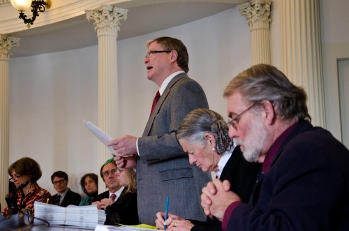 John Campbell Senate Pro Tempore John Campbell presents a resolution for a special committee on reapportionment from the Senate floor on Tuesday. VTD/Josh Larkin