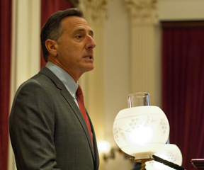 Peter Shumlin Budget 2012 Slider Gov. Peter Shumlin delivers his 2012 budget address. VTD/Josh Larkin