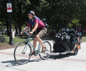 OneRevolution_slider One Revolution rider Rylan Sirianni picked up waste from the Burlington Famers Market. VTD Photo/Taylor Dobbs