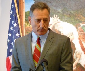 Gov. Peter Shumlin at a Fifth Floor presser, Nov. 27, 2012. Photo by Anne Galloway