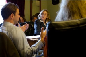 Rosemary Gretkowski, a lawyer with the Department of Public Safety, tells lawmakers Thursday that her department supports the administration's push towards a federal standard on public records and criminal investigations. Photo by Nat Rudarakanchana  