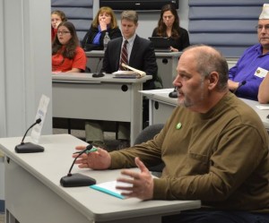 A member of the public speaks at a House Appropriations Committee budget hearing on Feb. 11, 2013. Photo by Alicia Freese.