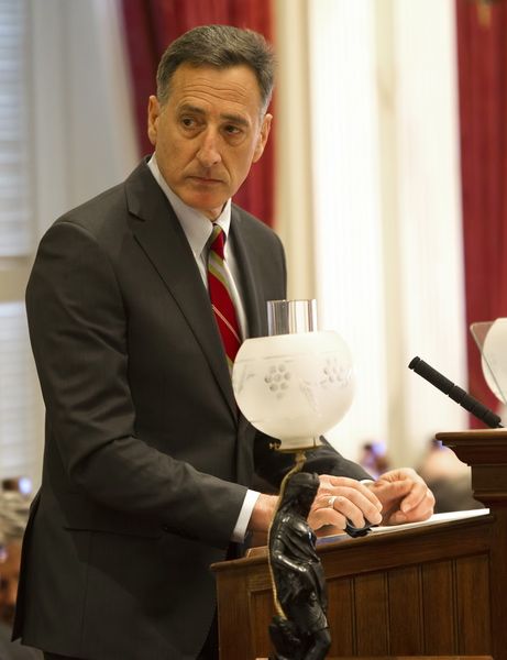 Gov. Peter Shumlin unveiled his budget on Thursday (01/24/13) to the General Assembly in Montpelier Vermont. Photo by Roger Crowley