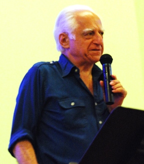 Pierre Sprey, a co-designer of the F-16 and the A-10 fighter jets, spoke against basing the new Air Force F-35 fighter jet with the Vermont Air Guard at Burlington International Airport. Photo by John Herrick/VTDigger