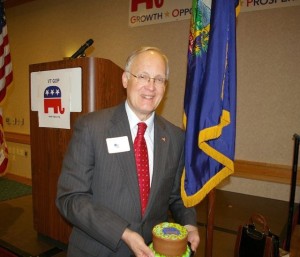 Former Gov. Jim Douglas made an appearance at a Vermont GOP event on June 23, 2013. Photo by Andrew Stein