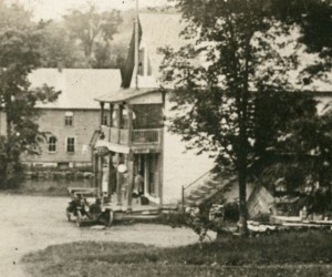 The Barnard General Store has been at the town's crossroads since 1832, witnessing almost two centuries of social and technological change. Much of the merchandise has changed here over the years, but local residents call still depend on getting the news, a pickle, or a doughnut. (Photo courtesy of the Vermont Historical Society.)