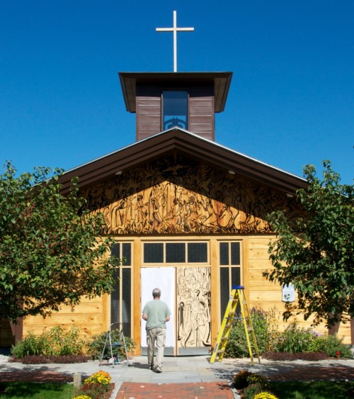 A view of Blessed Sacrament Church on the Mountain Road in Stowe, a church that owes it’s existence in part to lobbying by Maria von Trapp. Photo by Dirk Van Susteren