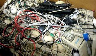 Discarded electronics, called e-waste. Creative Commons photo by JohnJMatlock via Flickr