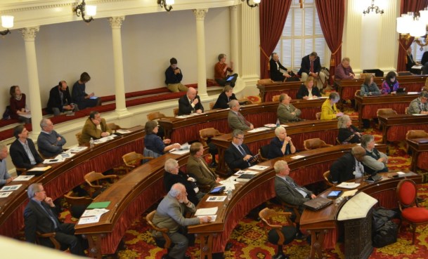 The Legislature assembled Wednesday for a pre-session briefing from administration and legislative leaders. Photo by Alicia Freese/VTDigger