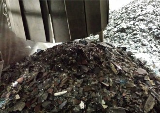 Crushed cathode ray tubes. Photo courtesy Kuusokoski 