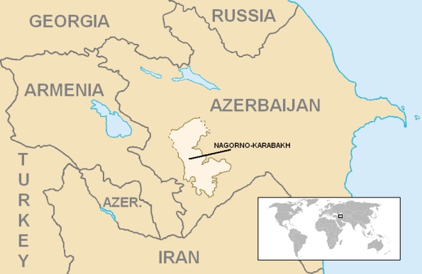 The Nagorno-Karabakh region of Azerbaijan. Wikipedia map