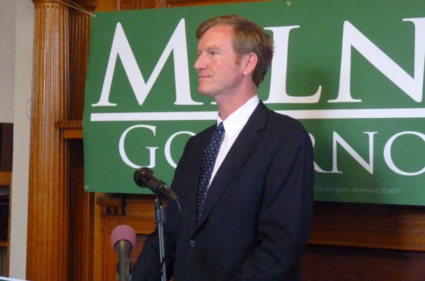 Republican travel agency executive Scott Milne formally launches his campaign for governor Wednesday, July 23, 2014, at the Aldrich Public Library in Barre. Photo by Anne Galloway/VTDigger