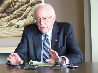 Sen. Bernie Sanders, I-Vt., visited the Veterans Administration hospital in White River Junction on Wednesday. Photo by Kate Jickling/VTDigger