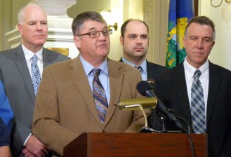 House minority leader Don Turner speaks at a Republican news conference Friday. Photo by Anne Galloway