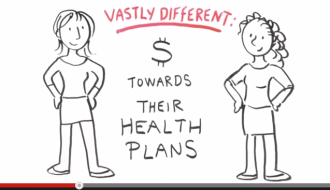 A screenshot from the Shumlin Administration's "Julie and Jen" spot. From YouTube.