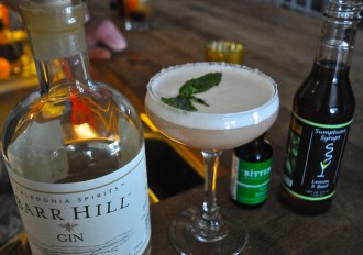 “Thai Basil Slip” takes a bow with some of its key ingredients at the bar at Edson Hill resort in Stowe. Photo by Dirk Van Susteren
