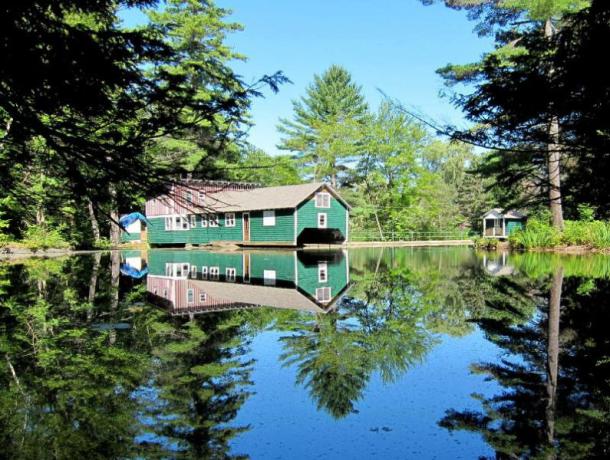 The Lake Fairlee dam from the upstream side is shown in summer 2010. Thetford, Fairlee and West Fairlee will hold special Town Meetings in May to rebuild the structure. Tri-Town Committee photo/via Valley News 