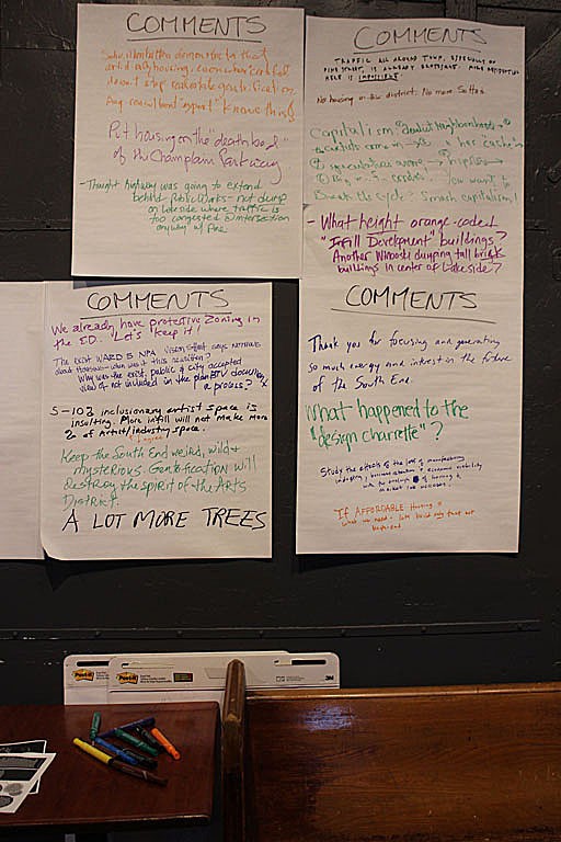 Audience comments after a presentation of PlanBTV at ArtsRiot on June 16, in the South End. (Photo by Jess Wisloski)