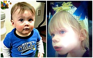Peighton Geraw, 15 months (L), and Dezirae Sheldon, 2, who both died in 2014 while the state Department of Children and Families had open cases on them. Courtesy photos.